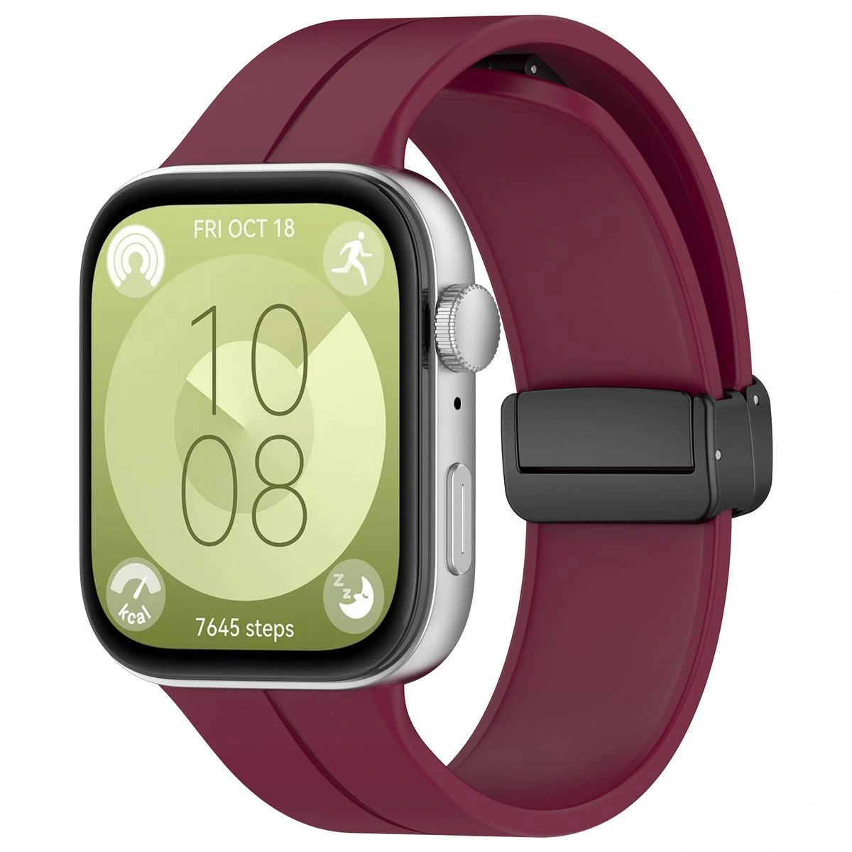 Silikonowy pasek Bizon Strap Watch Silicone L do Huawei Watch Fit 5/5 Pro/4 Pro/Fit 4/Fit 3, burgundowy